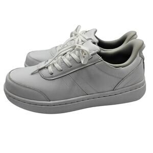 Orthofeet Womens Sz 10W Wide Wander hands-free leather sneakers White